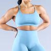 Seamless Matte Nylon Yoga Bra With Cross Back Design For Fitness And Workout