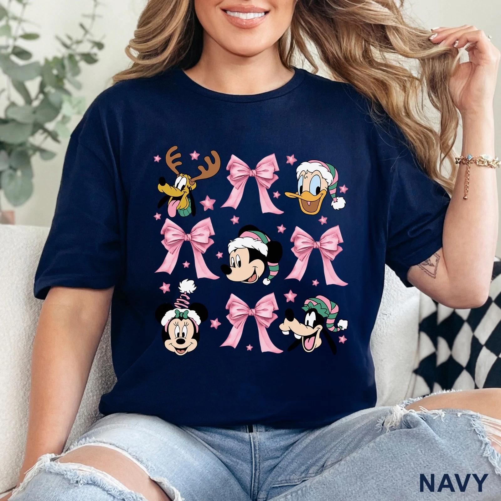 Retro Coquette Mickey and Friends Christmas Shirt, Disneyland Christmas, 203763 L