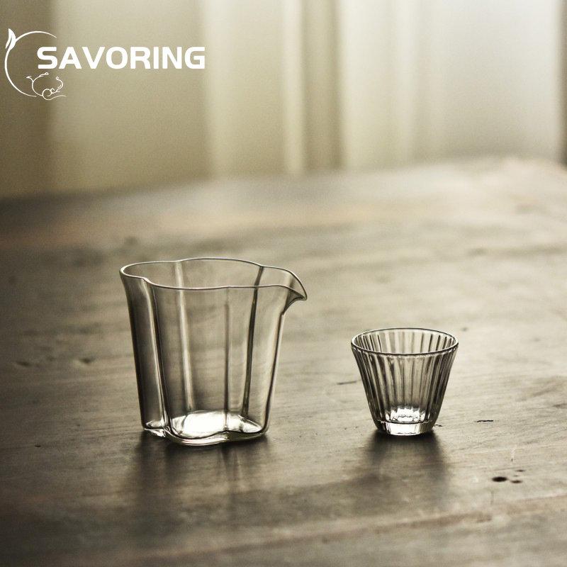 250ML Boutique Japanese Style Tea Pitcher Petal Shape Heat Resistant Glass Cup Tea Making Pot Tea Ceremony Kung Fu Green Tea