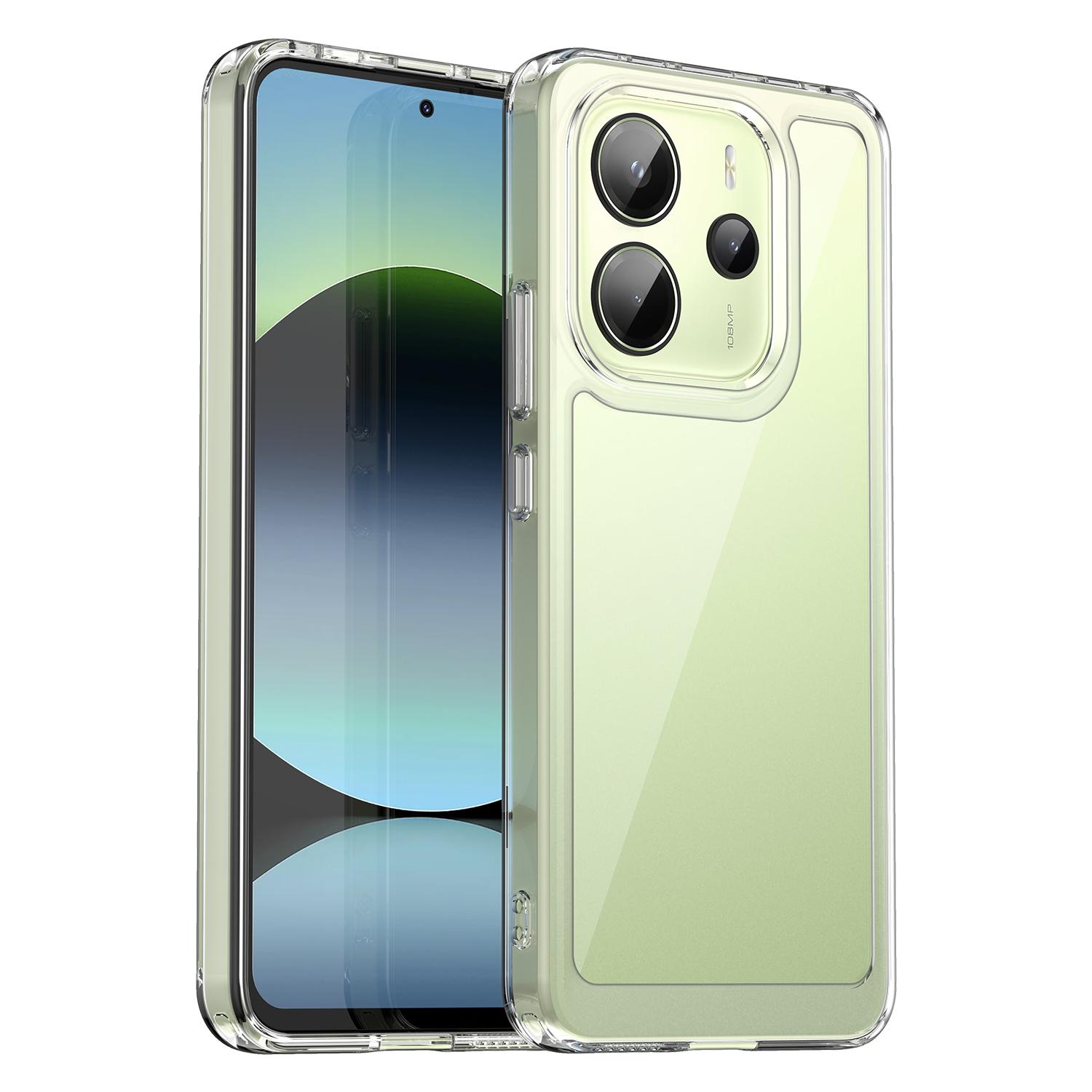 

For Xiaomi Redmi Note 14 4G (164.84mm) Case TPU Acrylic Clear Phone Cover with Tempered Glass Film Type A