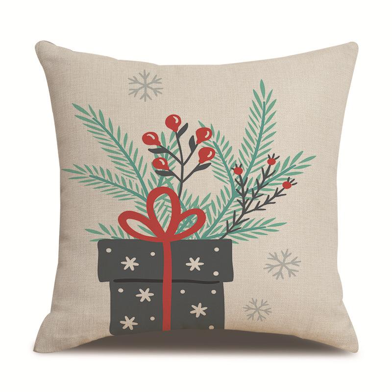 

Christmas Creative Single-sided Pillowcase Living Room Linen Car Pillowcase Sofa Pillowcase Bedside Cushion Cover 45 * 45Cm without pillow core