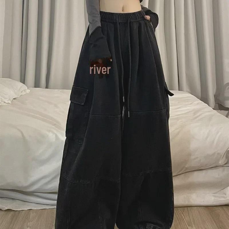 2024 Spring/Autumn High Street Wide-Leg Jeans: Casual Couple's Loose Straight Fit