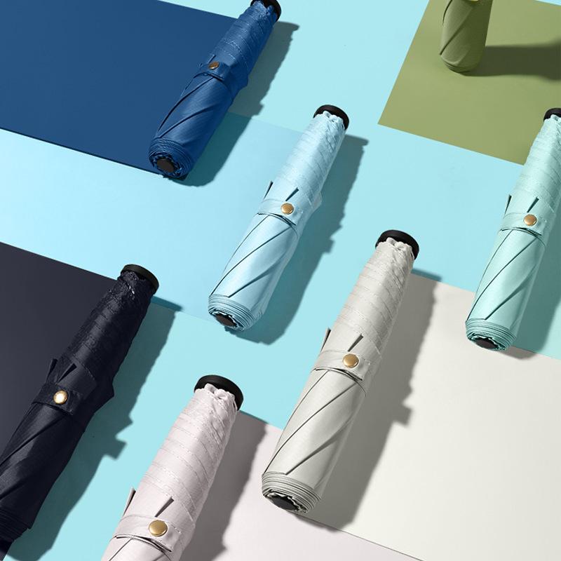 Japanese Pencil Umbrella, Ultra-light Feather Umbrella, Vinyl Sunscreen, Sun Cover, Three-fold Umbrella, Rain and Shine Gift Advertising Umbrella