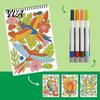 Spiral Bound Drawing Album Trace-By-Groove Guided Coloring Book, Clear Artistic Printing with 20 Decorative Illustrated Scenes for Artists And