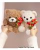 Holiday Gift Plush Teddy Bear with Valentine’s Day Rose Bouquet - Christmas & Graduation Celebration