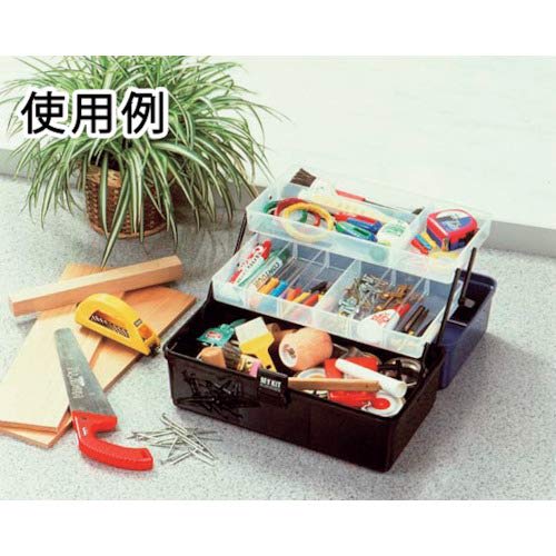 Iris Ohyama My Kit Tool Storage Tool Box Case Clear Black Versatile Case Storage Box Tool Box DIY Outdoor Camping Accessory Case 2 Tier Tray