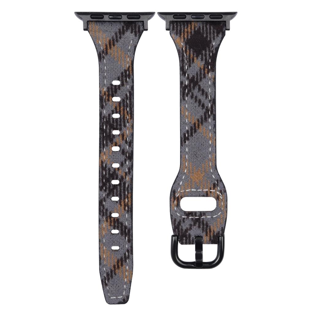Pattern Design Wool Leather Strap for Apple Watch Series 11 10 42mm / 9 8 7 41mm / SE3 SE2 SE 6 5 4 40mm / 3 2 1 38mm Watch Band