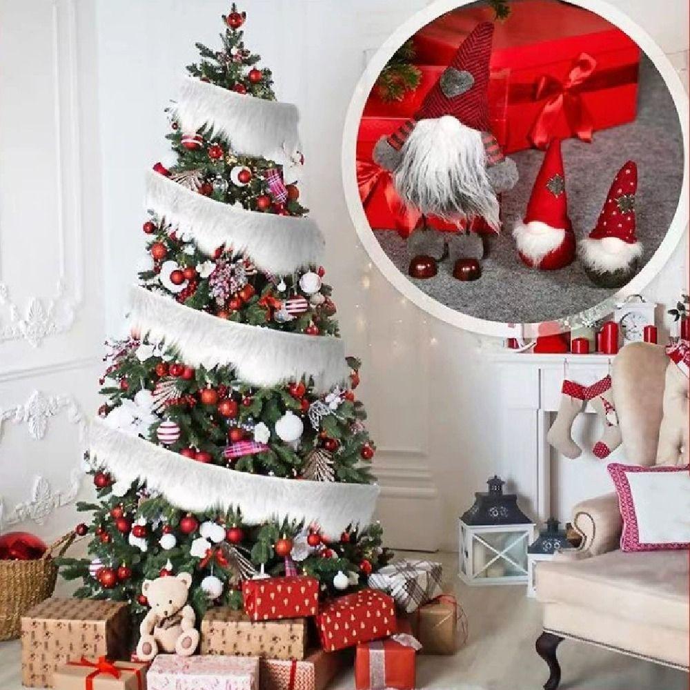 Nadýchaná plyšová lemovací látka DIY dekorace na vánoční stromek stuha vánoční party rekvizity halloweenský kostým