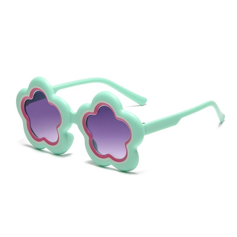 

Flower-Shaped Children S Sunglasses Cartoon Boys And Girls Uv-Proof Sunglasses Cute Children S Glasses зелёный