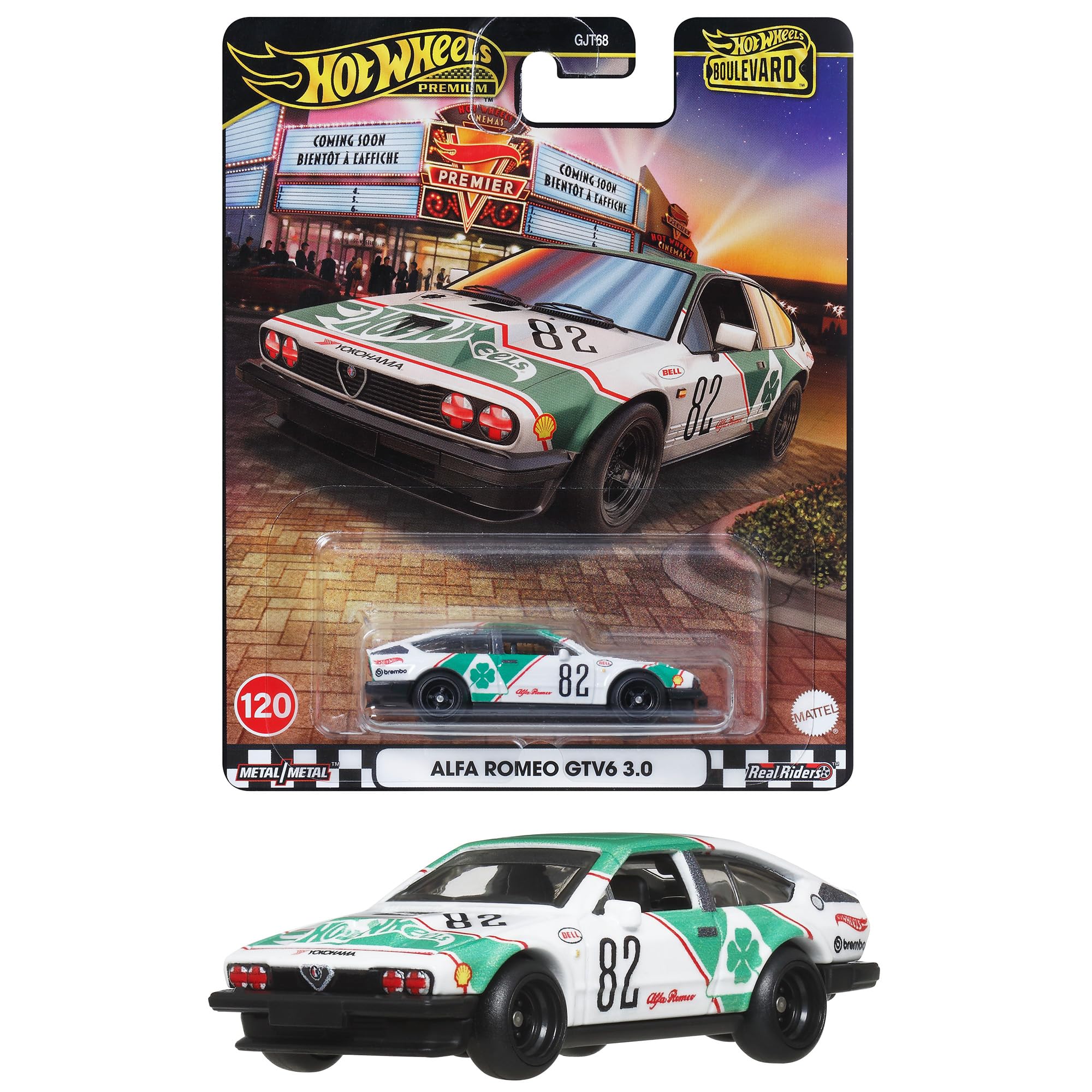 Hot Wheels Bullvard Alfa Romeo GTV6 3.0 Vehicle Toy Mini Car Green JBL16