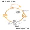 Two-tone Heart Chain Necklaces Bracelets For Women 18k Gold Plated No Tarnish Women's Stainless Steel Necklace Matching Bracelet