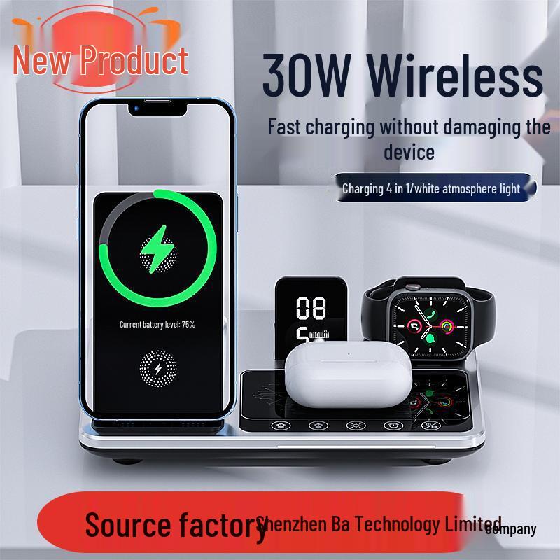 2022 Wireless Charger 4-in-1: Fast Charge for Phone, Watch, Earbuds + Night Light