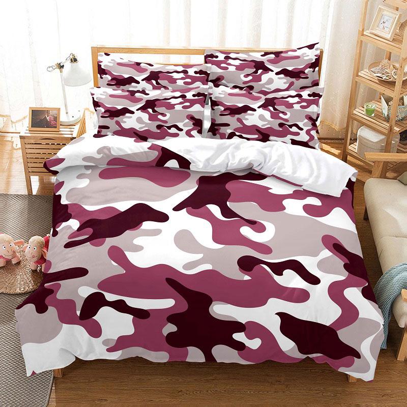 Camouflage Quilt Duvet Cover Set Full Size King Queen 3D Bedding Sets Pillowcase Linen Leopard Double Single Bed 220x240 200x200