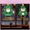 Christmas Pvc Door Static Sticker With Santa Claus Penguin Design For Holiday Decor Home Office