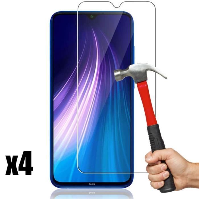 Film de protection en verre trempé - Redmi - Note 8 - Pack de 4 - Résistance 9H - Anti rayures