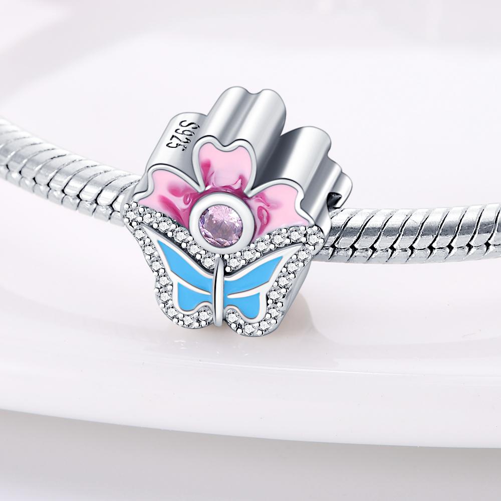 Spring Floral Theme Romantic & Natural Yellow Blue Charms Beads Fit 925 Charms Bracelet Beads Jewelry Gifts for Women