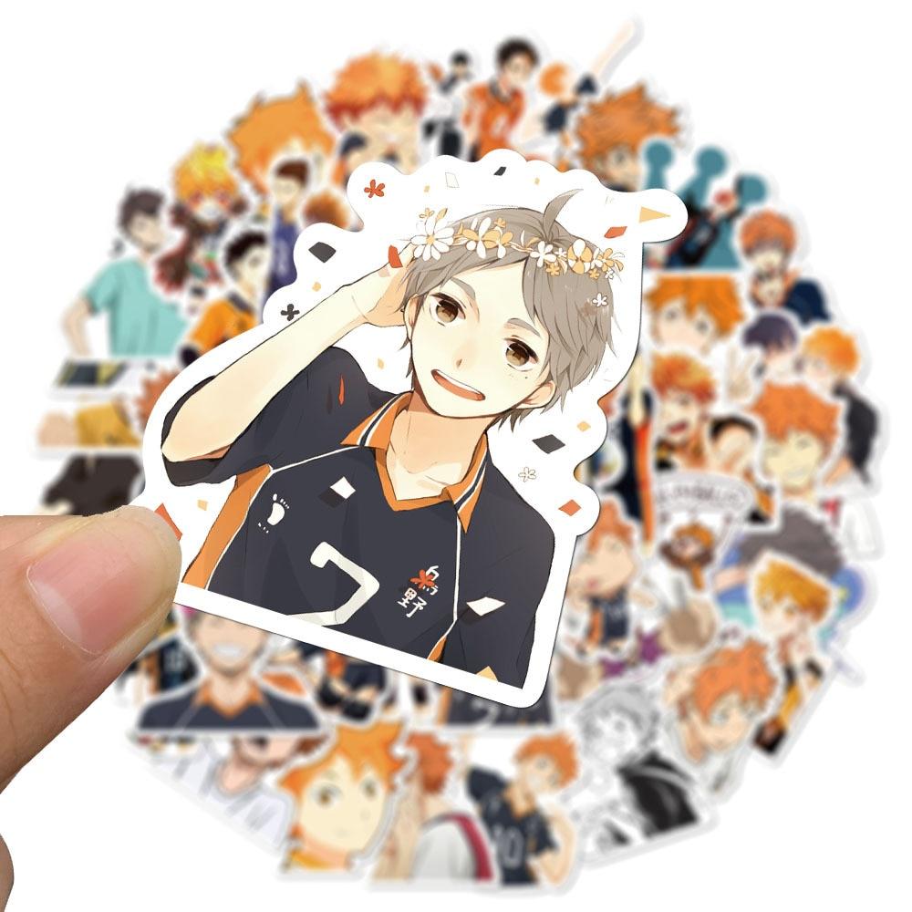 50/Pack Cartoon Anime Haikyuu Stickers Waterproof Car Guitar Luggage Skateboard Laptop Cute Funny Graffiti Sticker Kid Toy