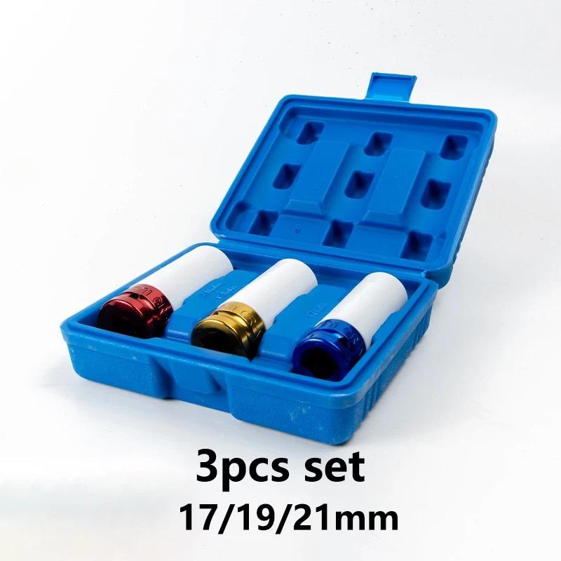 17/19/21/22mm Hex Sockets Pneumatic Wrench Tire Screw Sleeve 1/2 Inch Air Gun Tire Protection Impact Nut Socket Car Garage Tool