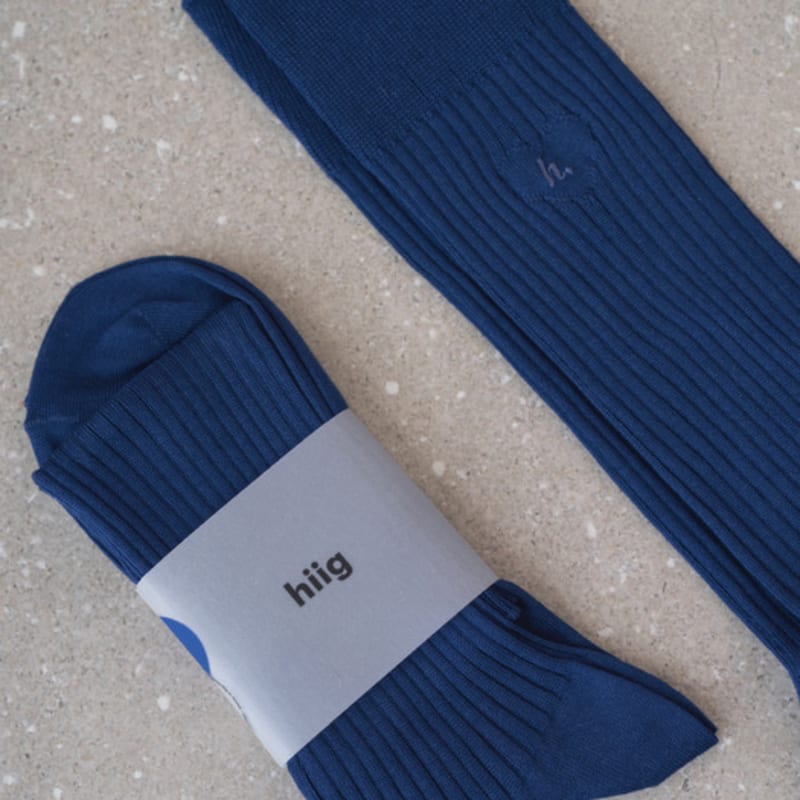 hiig [no.197] vintage blue silk heart socks