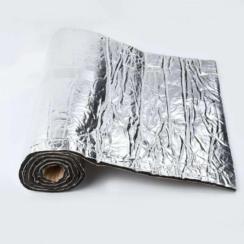 Car Sound Deadener Mat Noise Bonnet Insulation Deadening for Hood Engine Sticker Aluminum fiber, Sound-absorbing cotton