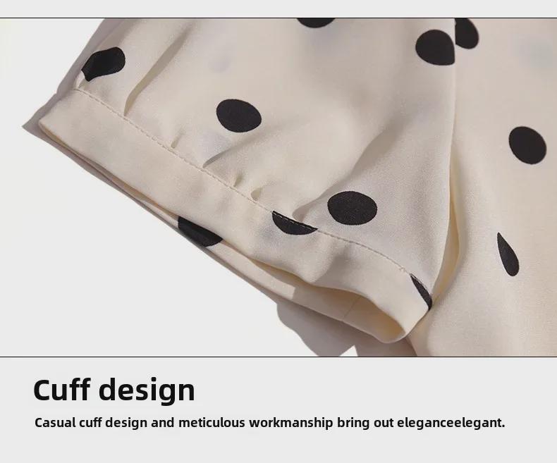 Women's Polka Dot Doll Collar Loose Tops - Summer 2023 Fashion