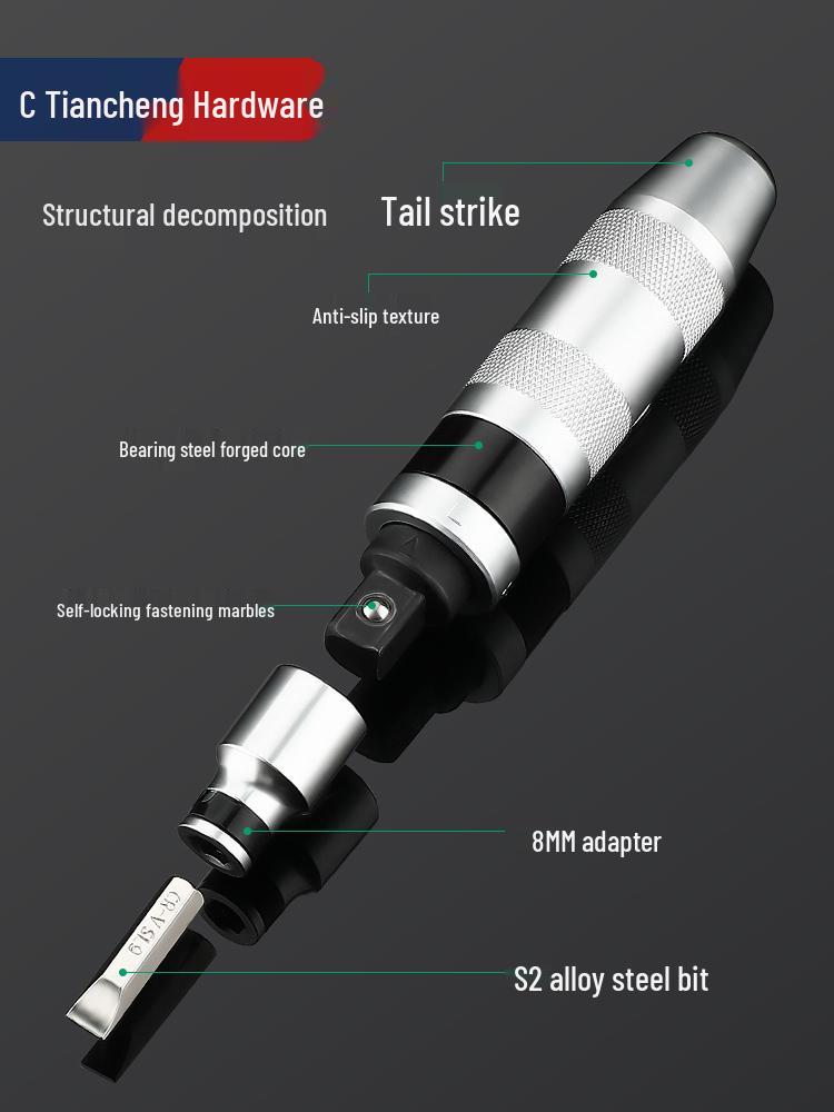 Impact Screwdriver Set: Rust Screw Extractor and Striking Bit Screw Remover.