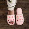 Winter Women Heart Slippers for Home Fur Furry House Slides Men Indoor Floor Soft Sandals Couples Comfortable Cute Flip Flops