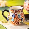 [Elegant Floral Ceramic Mug] 1pc Elegant Hand-Painted Floral Ceramic Mug - Microwave Safe, Insulated for Hot & Cold Drinks - Unique Coffee Accessory