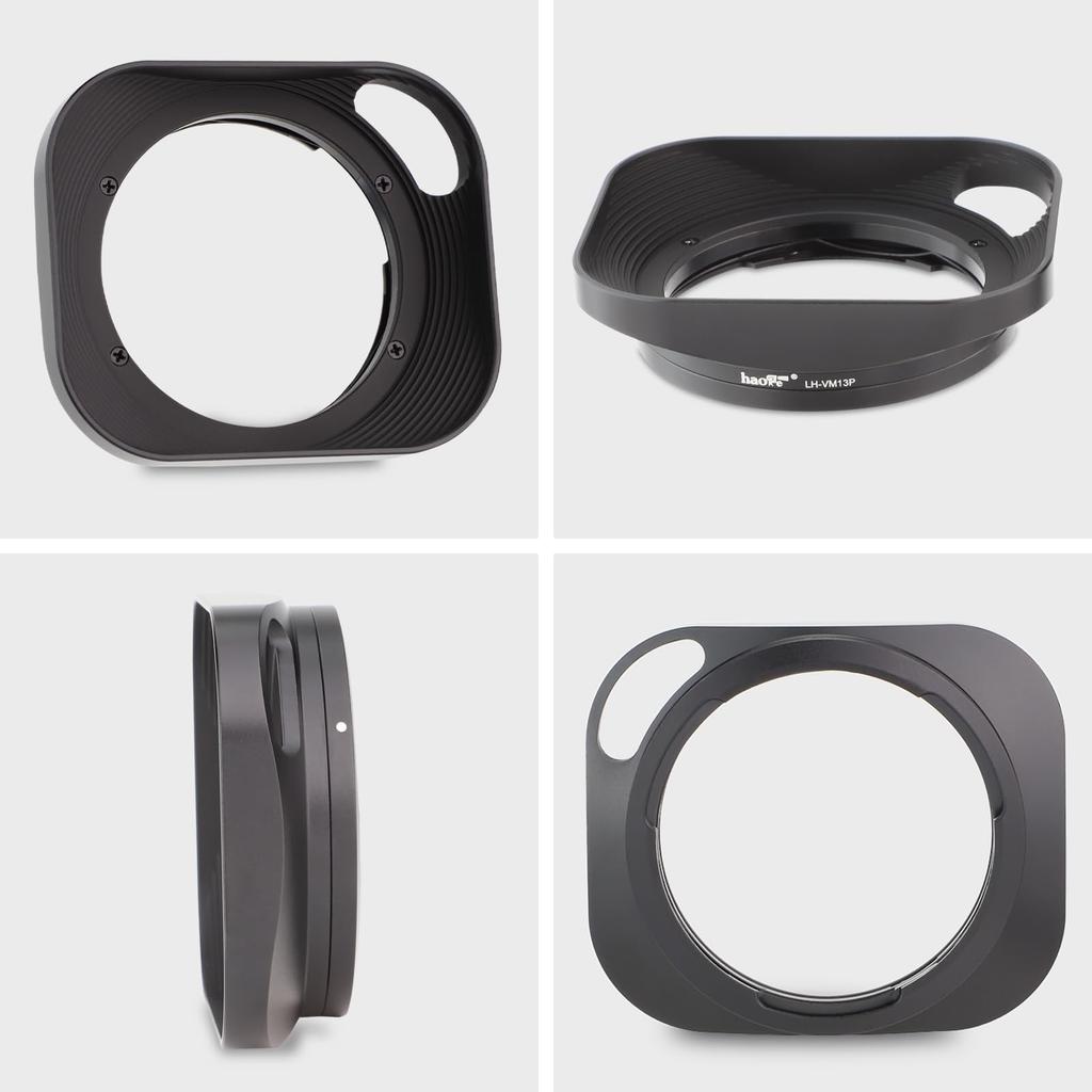 Haoge Square Metal Lens Hood for Voigtlander 35mm 35mm 28mm Type I II Ultron Aspherical Vintage Line VM Mount Lenses Bayonet Design Replacement F2.0,