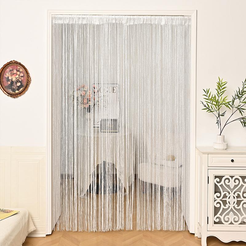 Glitter Curtains Tassel Curtains Hanging Door Curtain Encryption Partition Decoration Curtain for Door Living Room Bedroom