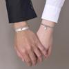 Couple Bracelet for Men Women,Stainless Steel Chain Link Wristband Adjustable,Valentine's Day Anniversary Gifts with Cards