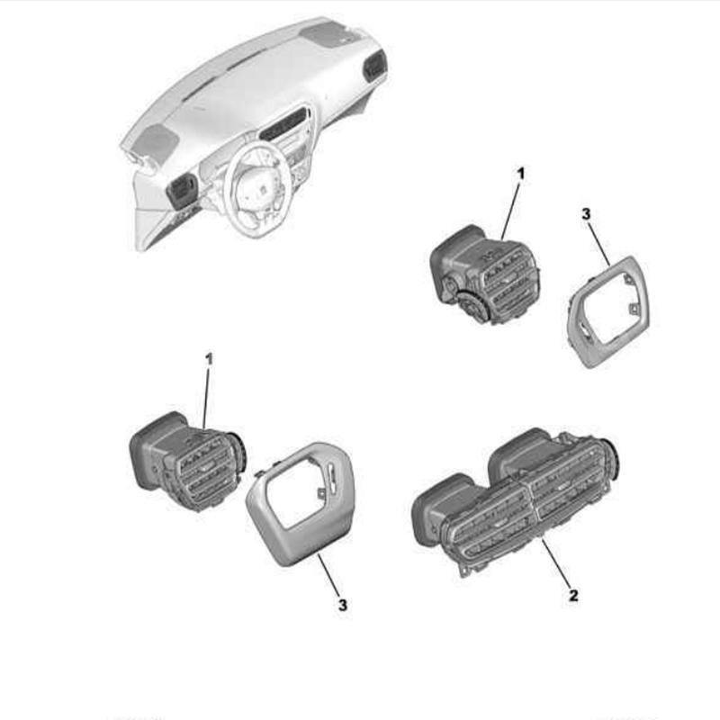 96764765ZD 96772870ZD 96764769ZD For Peugeot 301 Citroen C3 Elysée 2014-2019 Air conditioning vent Instrument panel air outlet