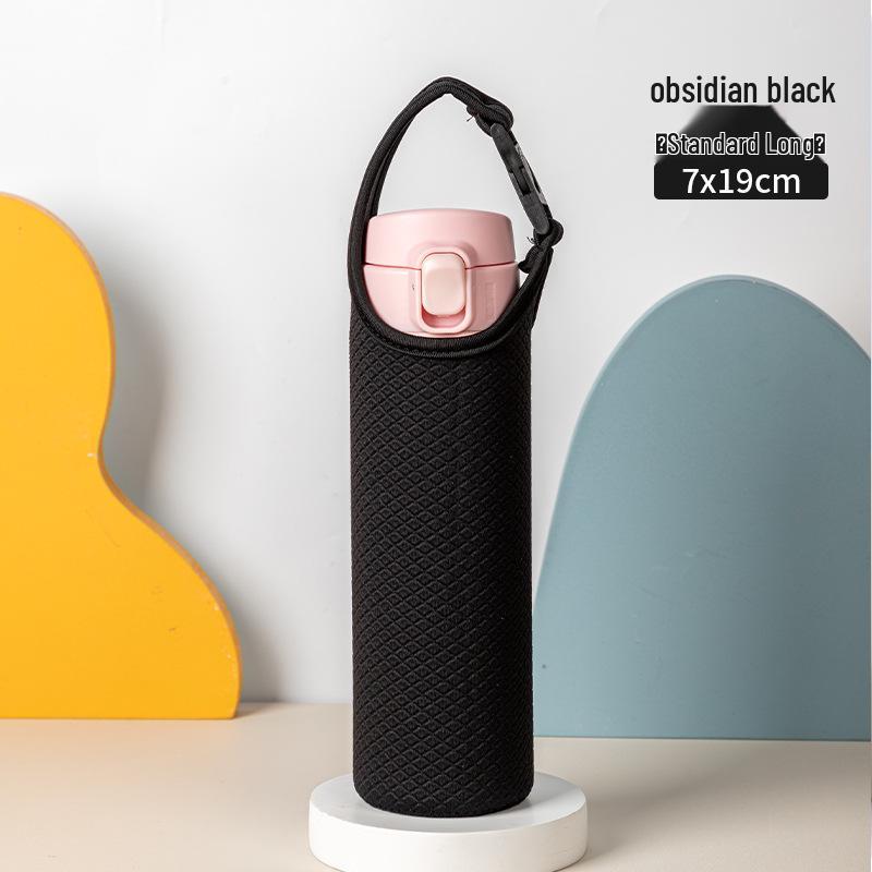 

Insulated Glass Tea Cup with Protective Sleeve and Strap - Fashionable Anti-Scald Design.