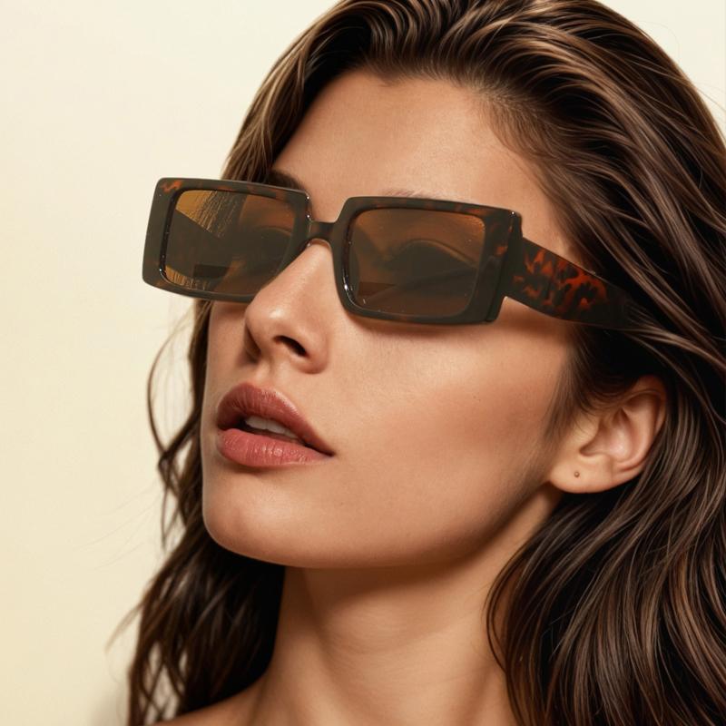 1/4set Trendy Candy Color Wide Square Frame Sunglasses Small Rectangle Sunglasses Summer Female UV400 Lens Trendy Eyewear UV400