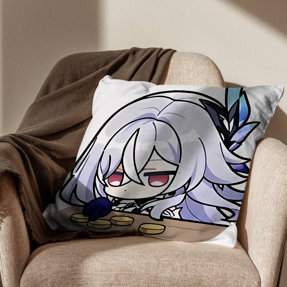Skirk Columbina Genshin Impact Cushion Cover Suitable For Sofa Car Bedroom Office Cushions Decorative Pillow Case