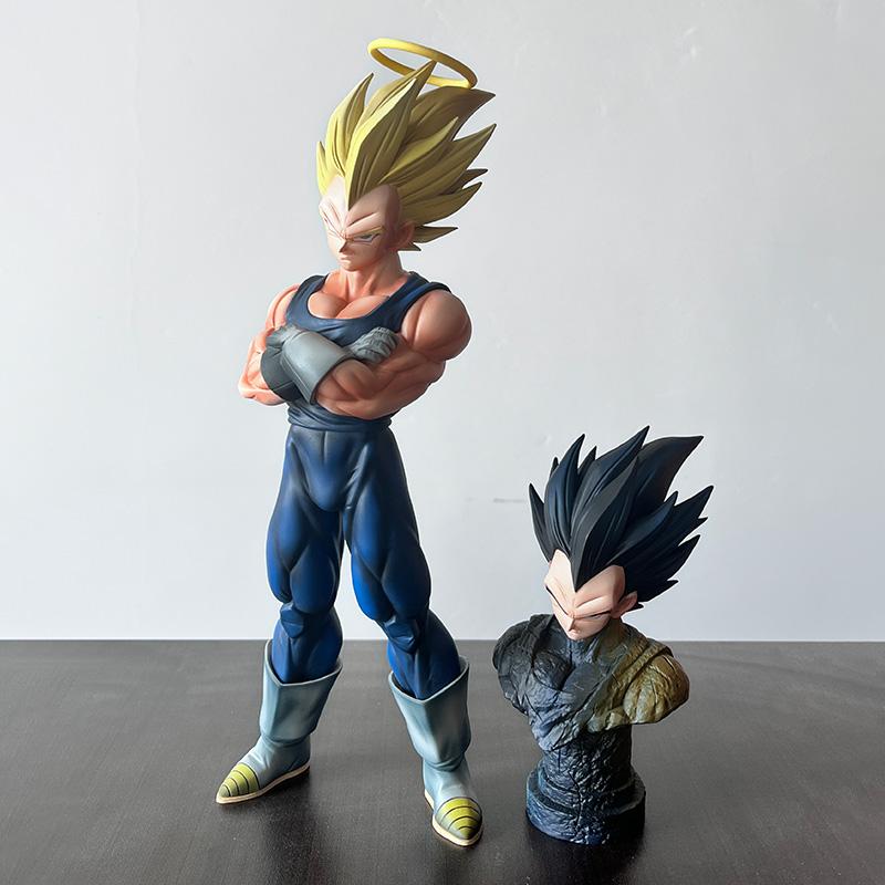 Toys Model New Dragon Ball Z Majin Vegeta Figure Replace Head Vegeta Super Saiyan Action Figures 27cm/10.63inch Collection Gifts
