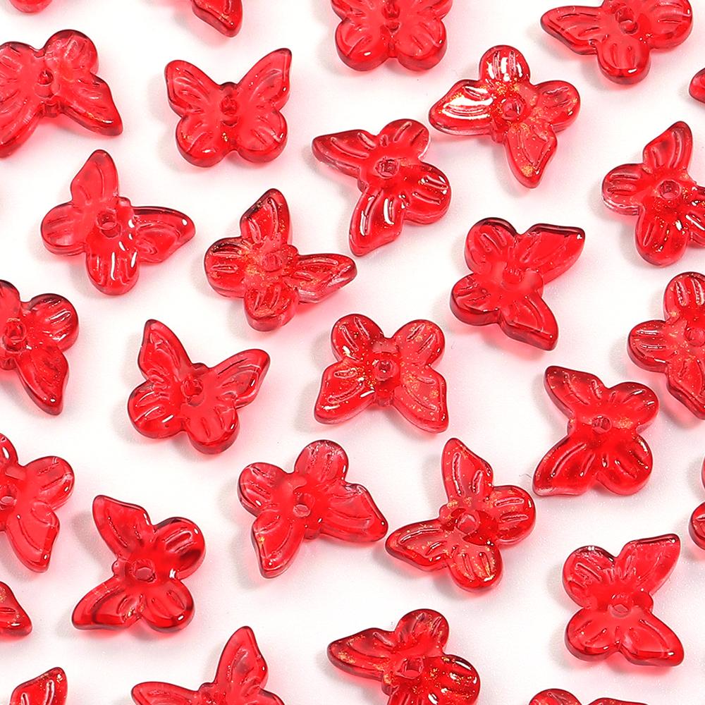 50pcs/lot Colorful Butterfly Czech Glass Beads Lampwork Spacer Beads For Jewelry Making DIY Bracelet Clothing Headwear Findings