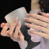 Ks Nail Art Wearable Nails Short Style 2026 New Model High-End Super Popular Cat Eye Handmade High-Quality Nude Color Stunning Nail Pieces