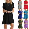Stylish Women's Summer Tunic T-shirt Dress With Short Sleeves And Solid Colors