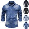 New Retro European And American Long Sleeve Jeans Shirt Men's Fashion Shirt