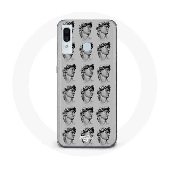 Coque - Samsung - Galaxy A30 - Souple - Statue - Gris