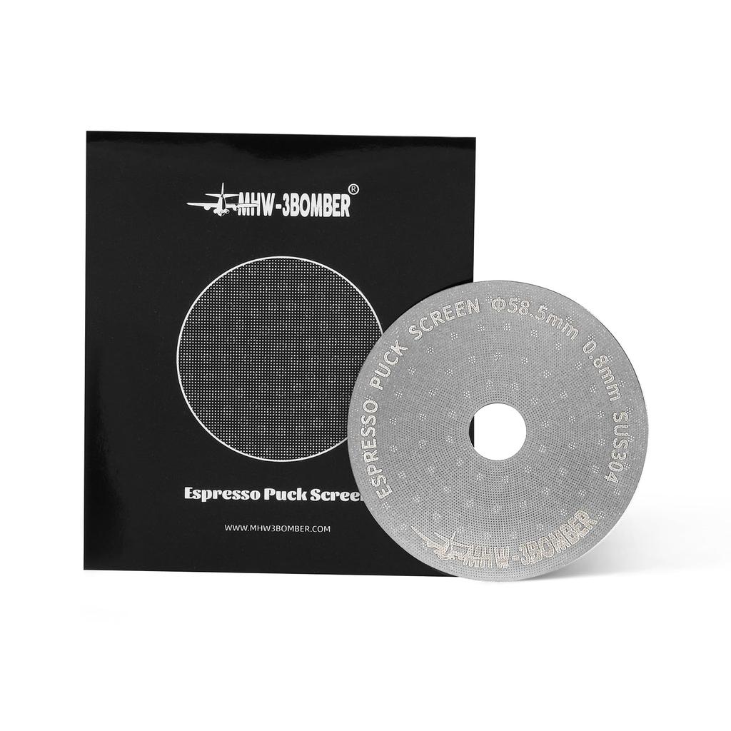 MHW-3 BOMBER 58.5 Mm Espresso Filter Espresso Pack Screen with Round Holes for La MarzoccoGaggia 2 Pieces 0.8 Mm Thick Coffee Filter 304 Stainless