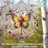 Butterfly Fairy Painted Glass Hanging Ornament - Round Window Light Catcher & Balcony Decoration