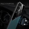 For Samsung Galaxy S24 Ultra Case Magnetic Car Mount Back Guard PU+TPU+PC Cover
