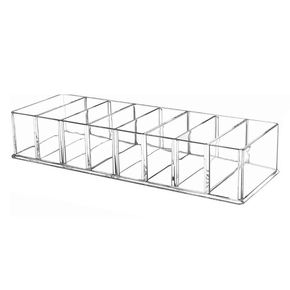 8 Compartments Makeup Organizer Clear Cosmetic Display Holder Acrylic Makeup Stand  Vanity