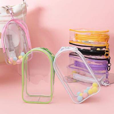 Colorful Transparent Protector Case Cable Organizer Box for 17cm Plush Dolls Display Bag With Keychain Earphone Bag