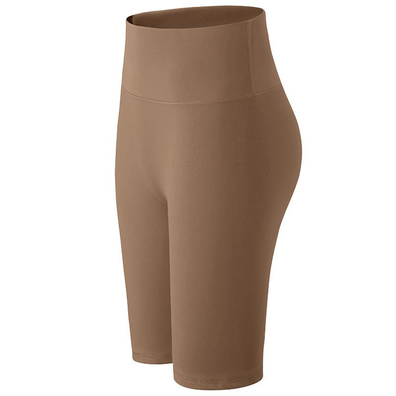 Nude Feel Yoga Shorts Outerwear Elastic Tight High Waist Butt Lifting Sports Running Cycling Biker Shorts New