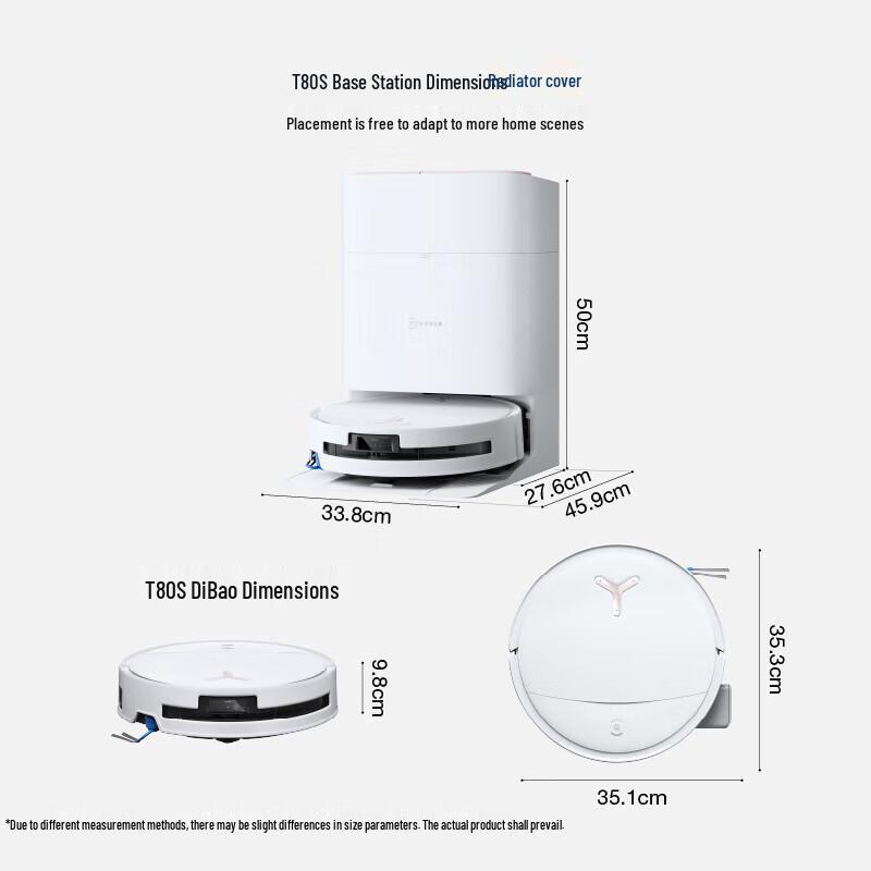 ECOVACS T80S All-in-One Robot Cleaner CN plug (adapter included)