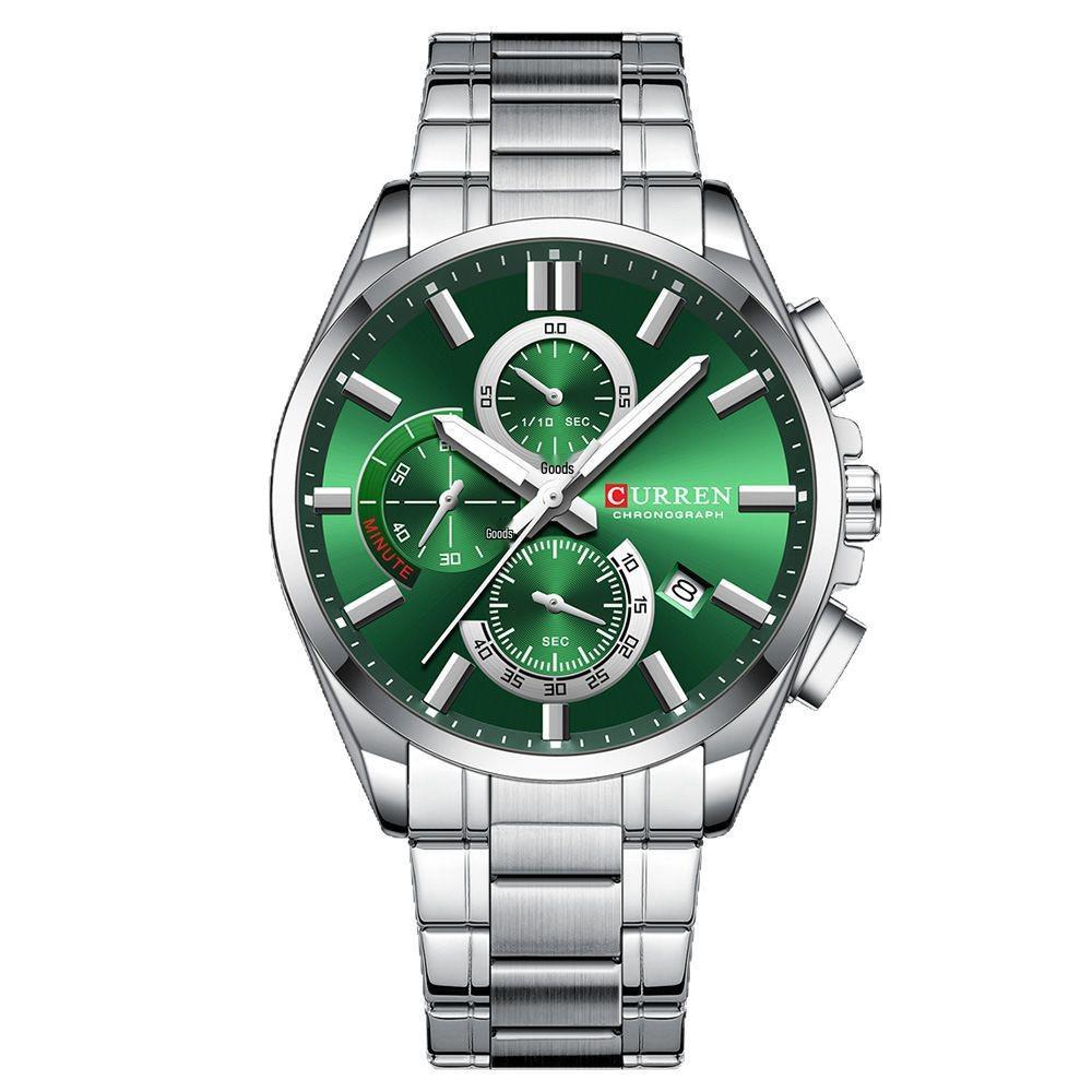Curren 8475 Men's Multi-function Steel Band Quartz Watch with Calendar