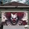 1pc2D Flat Halloween Theme Garage Door Background Cloth Banner - Horror Bloody clown,Halloween Decoration,no Power Required——sjs